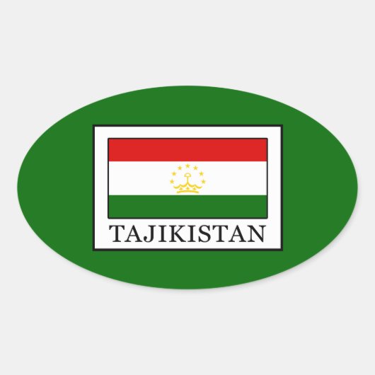 Tadzjikistan Ovale Sticker (Voorkant)