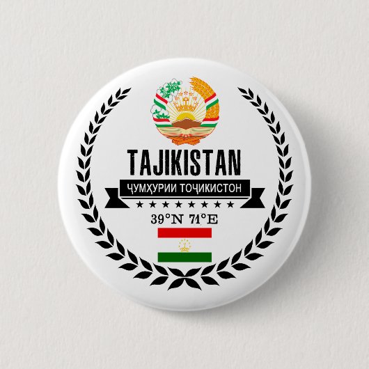 Tadzjikistan Ronde Button 5,7 Cm (Voorkant)
