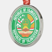 Tadzjikistan Round Embleem Metalen Ornament (Links)