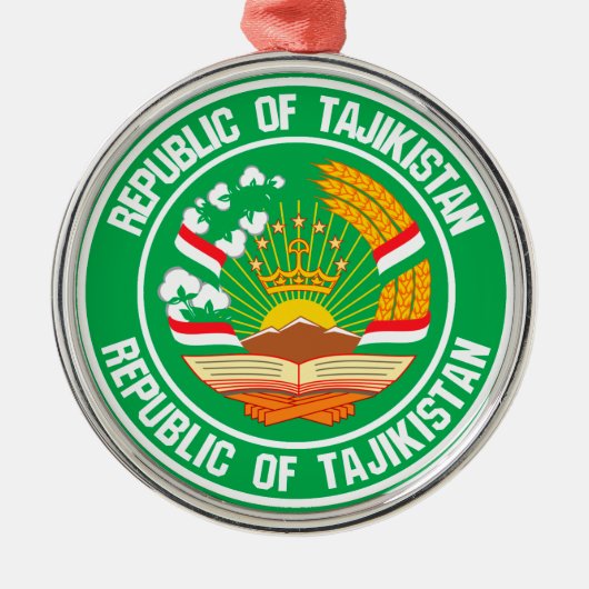 Tadzjikistan Round Embleem Metalen Ornament (Voorkant)