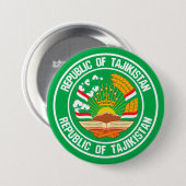 Tadzjikistan Round Embleem Ronde Button 7,6 Cm (Voorkant /achterkant)