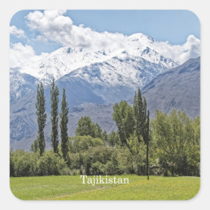 Tadzjikistan schilderachtig landschapsfoto vierkante sticker