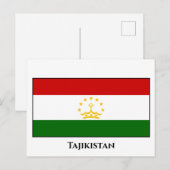 Tadzjikistan vlag briefkaart (Voorkant / Achterkant)