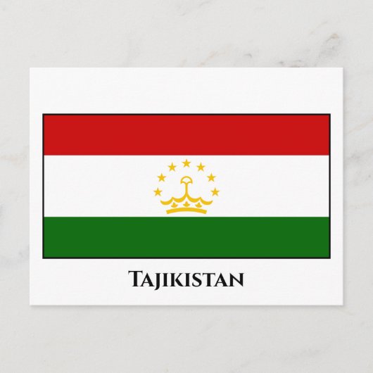 Tadzjikistan vlag briefkaart (Voorkant)