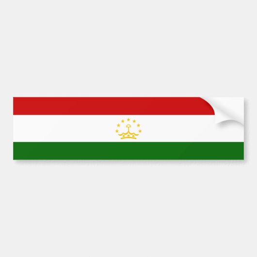 Tadzjikistan vlag bumpersticker (Voorkant)