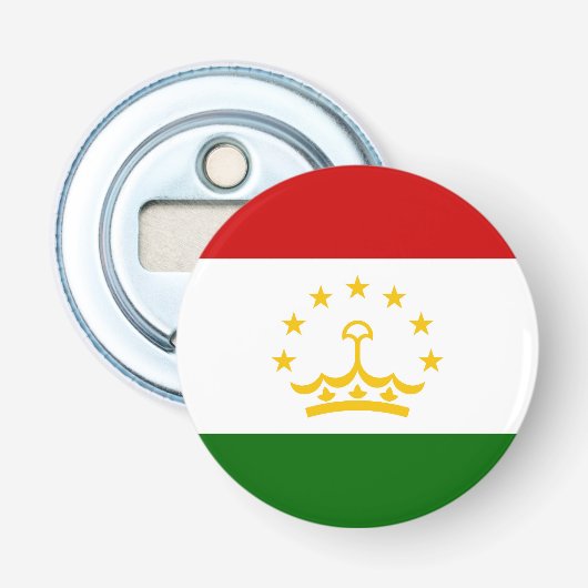 Tadzjikistan vlag button flesopener (Voorkant)