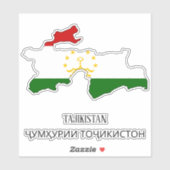 Tadzjikistan Vlag Charmant Patriottisch Kaart Sticker (Vel)