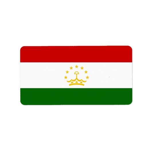 Tadzjikistan vlag etiket (Voorkant)