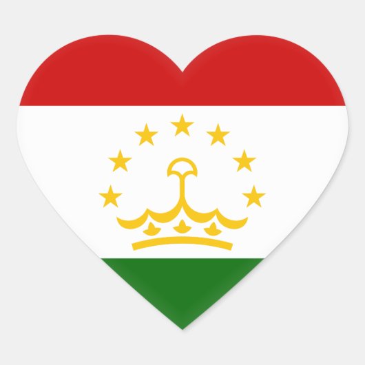 Tadzjikistan vlag hart sticker (Voorkant)