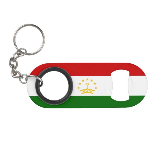 Tadzjikistan Vlag Mini Flessenopener (Voorkant (Horizontaal))