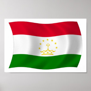 Tadzjikistan Vlag Poster Print