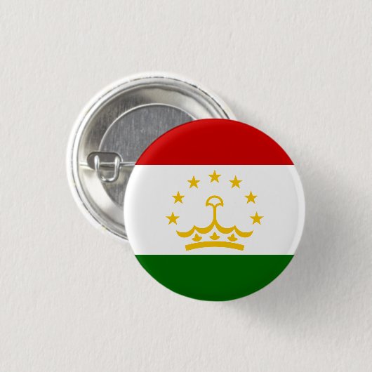 Tadzjikistan vlag ronde button 3,2 cm (Voorkant /achterkant)
