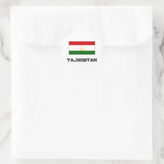 Tadzjikistan vlag ronde sticker (Tas)