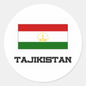 Tadzjikistan vlag ronde sticker (Voorkant)