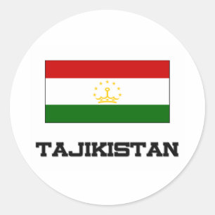 Tadzjikistan vlag ronde sticker
