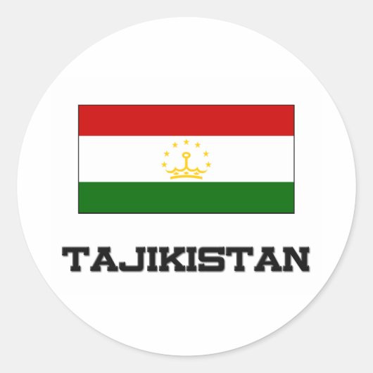 Tadzjikistan vlag ronde sticker (Voorkant)