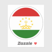 Tadzjikistan Vlag Ronde Sticker (Vel)