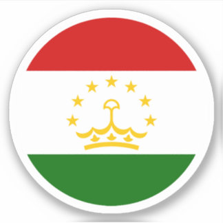 Tadzjikistan Vlag Ronde Sticker