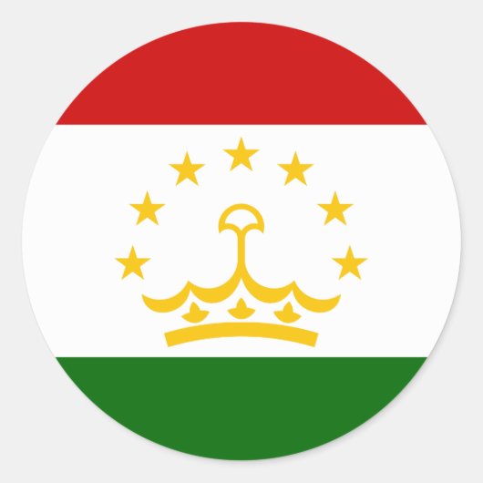 Tadzjikistan vlag ronde sticker (Voorkant)