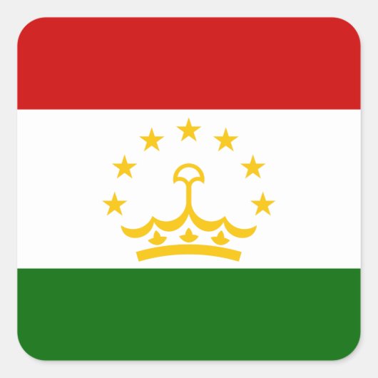 Tadzjikistan vlag vierkante sticker (Voorkant)
