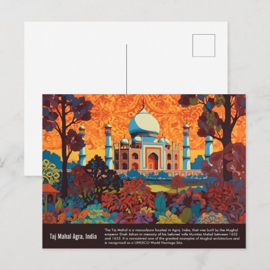 Tadzjmahal schilderen briefkaart (Voorkant / Achterkant)