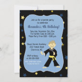 Tae Kwon Do Birthday Invitation Yellow Belt Boy Kaart (Voorkant)
