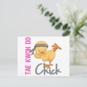 Tae Kwon Do Chick Briefkaart (Staand voorkant)