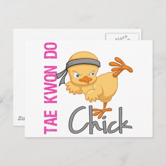 Tae Kwon Do Chick Briefkaart (Voorkant / Achterkant)