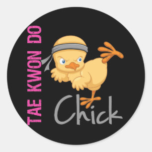 Tae Kwon Do Chick Ronde Sticker