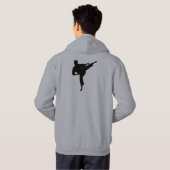 Tae Kwon Do (grijs zwart/as) Hoodie (Achterkant volledig)