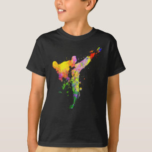 Tae Kwon Do Karate Colorful Silhouette voor meisje T-shirt