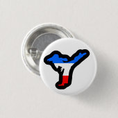 Tae Kwon Do Kicking Girl Pin Ronde Button 3,2 Cm (Voorkant /achterkant)