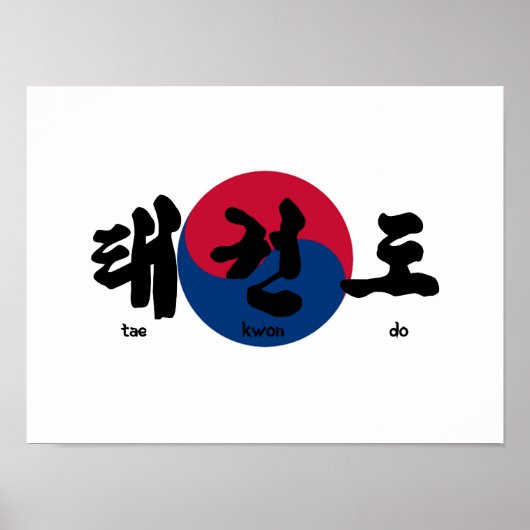 Tae Kwon Do met vlag Poster (Voorkant)