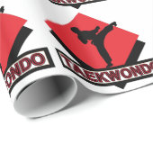 Tae Kwon Do red wrapting paper Taekwondo gift Cadeaupapier (Rol Hoek)
