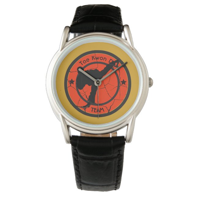 Tae Kwon Do Silhouette van Tae Kwon Do. Horloge (Voorkant)