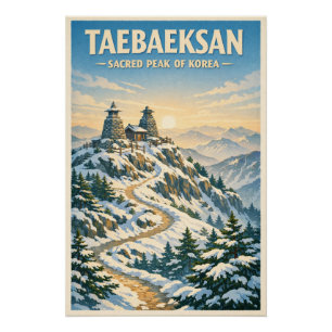 Taebaeksan berg, Zuid-Korea, in een klassieker Perfect Poster