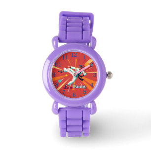 Taekwando Sport Oranje bewerkbare naam Horloge