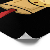 Taekwon-Dough Funny Baking Pun Dark BG Poster (Hoek)