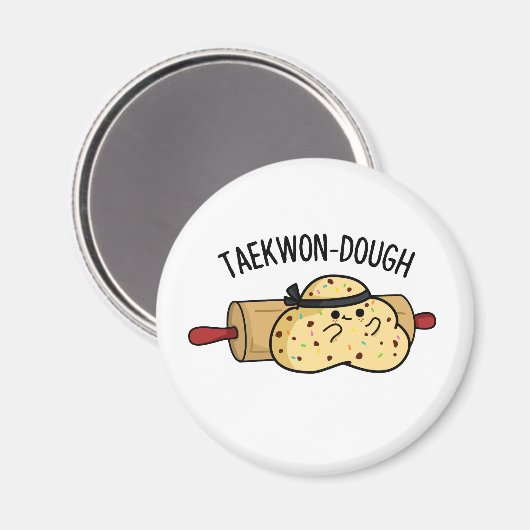 Taekwon-Dough Funny Baking Pun Magneet (Voorkant / Achterkant)