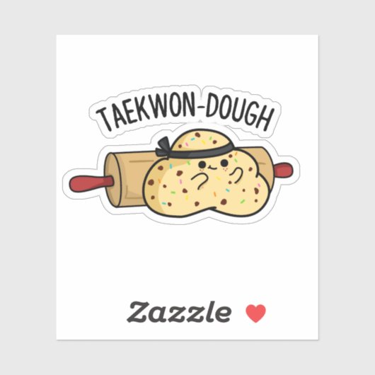 Taekwon-Dough Funny Baking Pun Sticker (Vel)