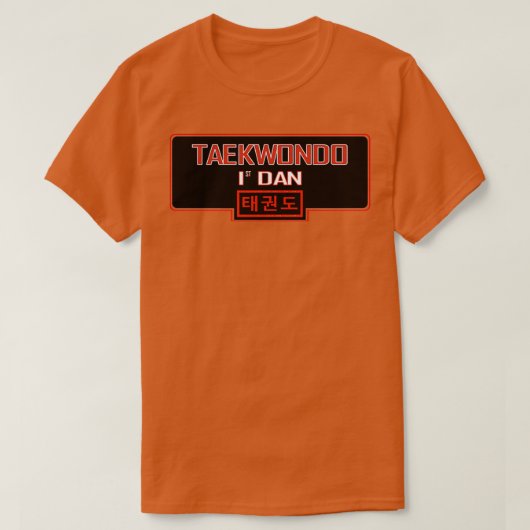 Taekwondo 1st Dan met Koreaanse tekst T-shirt (Design voorkant)