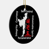 Taekwondo 5 Tenets Martial Arts ATA ITF Tab Keramisch Ornament (Rechts)