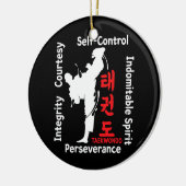 Taekwondo 5 Tenets Martial Arts ATA ITF Tab Keramisch Ornament (Links)