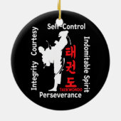 Taekwondo 5 Tenets Martial Arts ATA ITF Tab Keramisch Ornament (Achterkant)