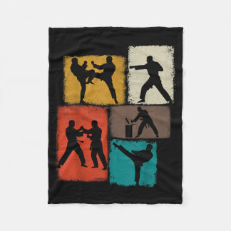 Taekwondo Beoefenaar Collage Mannen Kinderen Coach Fleece Deken