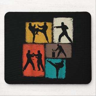 Taekwondo beoefenaar collage mannen kinderen coach muismat