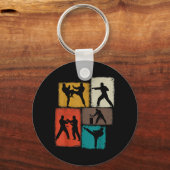 Taekwondo beoefenaar collage mannen kinderen coach sleutelhanger (Voorkant)