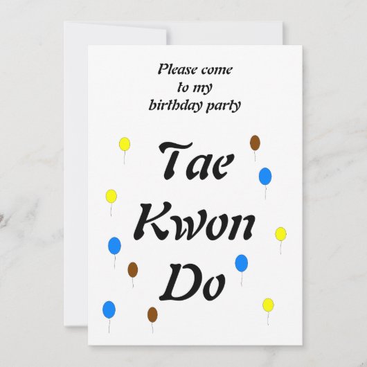 Taekwondo Birthday Card Kaart (Voorkant)