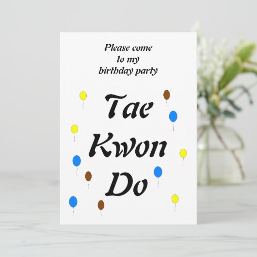 Taekwondo Birthday Card Kaart (Staand voorkant)