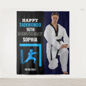 Taekwondo Birthday, Girl Player Backdrops Wandkleed (Voorkant)